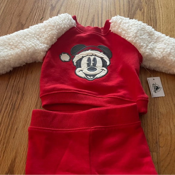 NWT Mickey Mouse Holiday Pullover Sweatshirt and Jogger Set for Baby - Picture 4 of 8